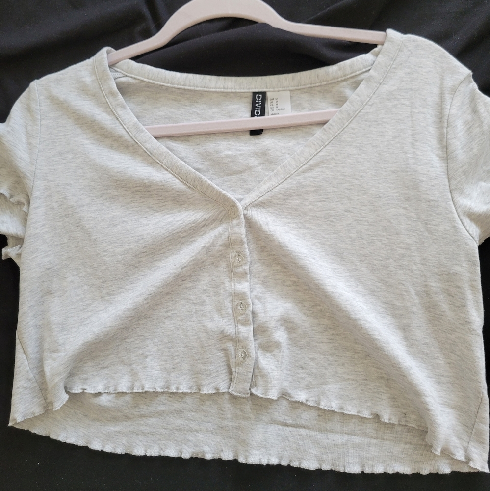 H&M Gray Crop Top